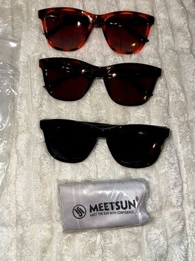 Women's Sunglasses Trio in Tortoise, Dark Brown and Black
